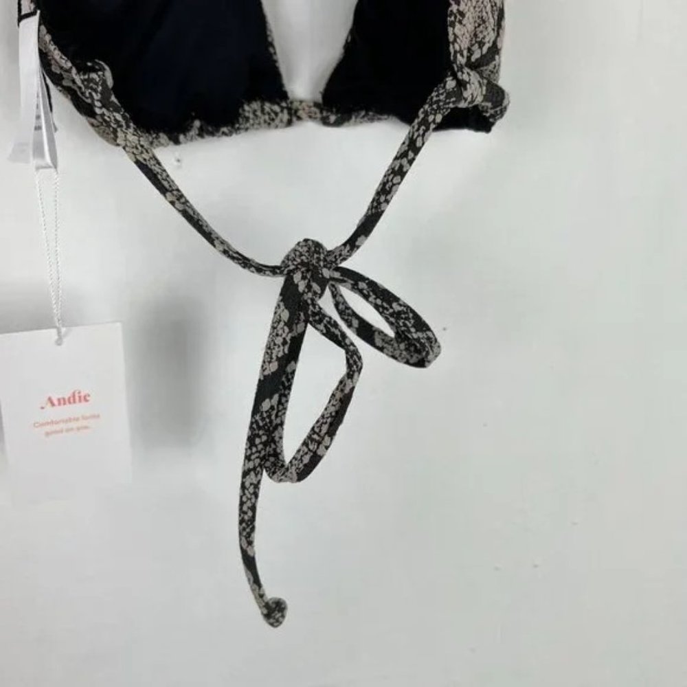NWT Andie Swim String Bikini Top Textured Snakeskin Print Size Medium M NEW - Picture 5 of 8